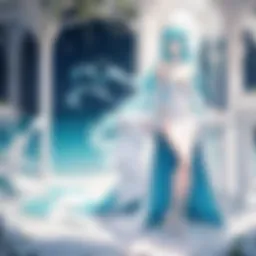 A mystical mermaid bride gazing at the moonlight