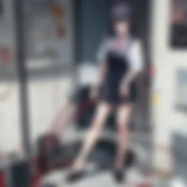 Resilience Amidst Chaos An anime character depicted as a janitor, reflecting resilience amidst chaos.