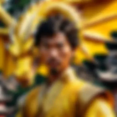 A close-up of the dragon's intricate scales and fierce expression