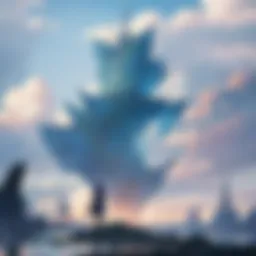 A visually stunning anime scene depicting a fantastical landscape