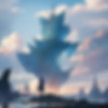 A visually stunning anime scene depicting a fantastical landscape