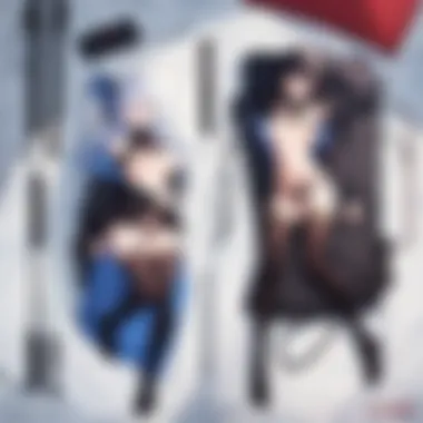 Collection of Dakimakura Pillows A collection of various dakimakura pillows displayed in an artistic manner.