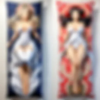 A detailed illustration of a dakimakura design featuring intricate patterns and vibrant colors.