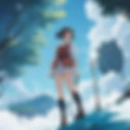 A whimsical landscape from a Studio Ghibli film, rich in color and detail.