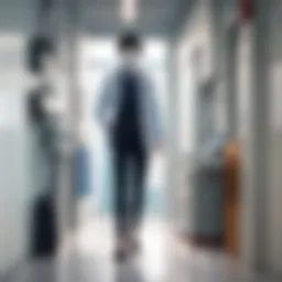 An intricate view of a Vietnamese hospital environment showcasing healthcare professionals in action.