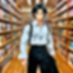 A vibrant display of Demon Slayer manga volumes in a bookstore.