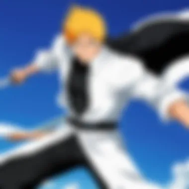 A captivating scene from the anime Bleach showcasing the protagonist