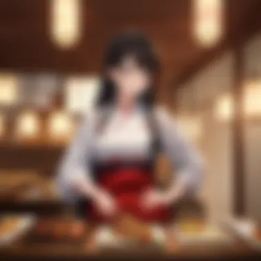 A serene Japanese izakaya setting with yaki tori being enjoyed by patrons