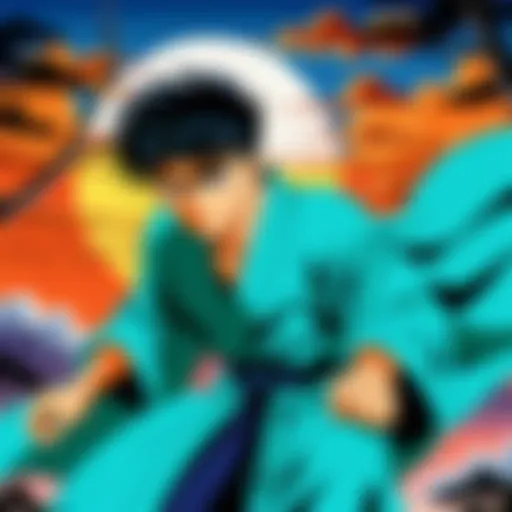 Vibrant Yu Yu Hakusho blanket design showcasing iconic characters